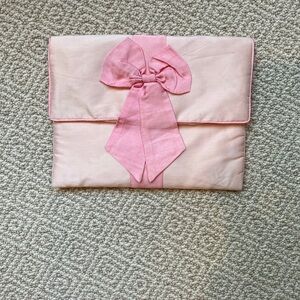 Vintage Pink Bow Foldover Lingerie Bag